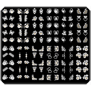 120 adesivos de unha 3d branco flores e variados (60 pares) em Oferta na Shopee