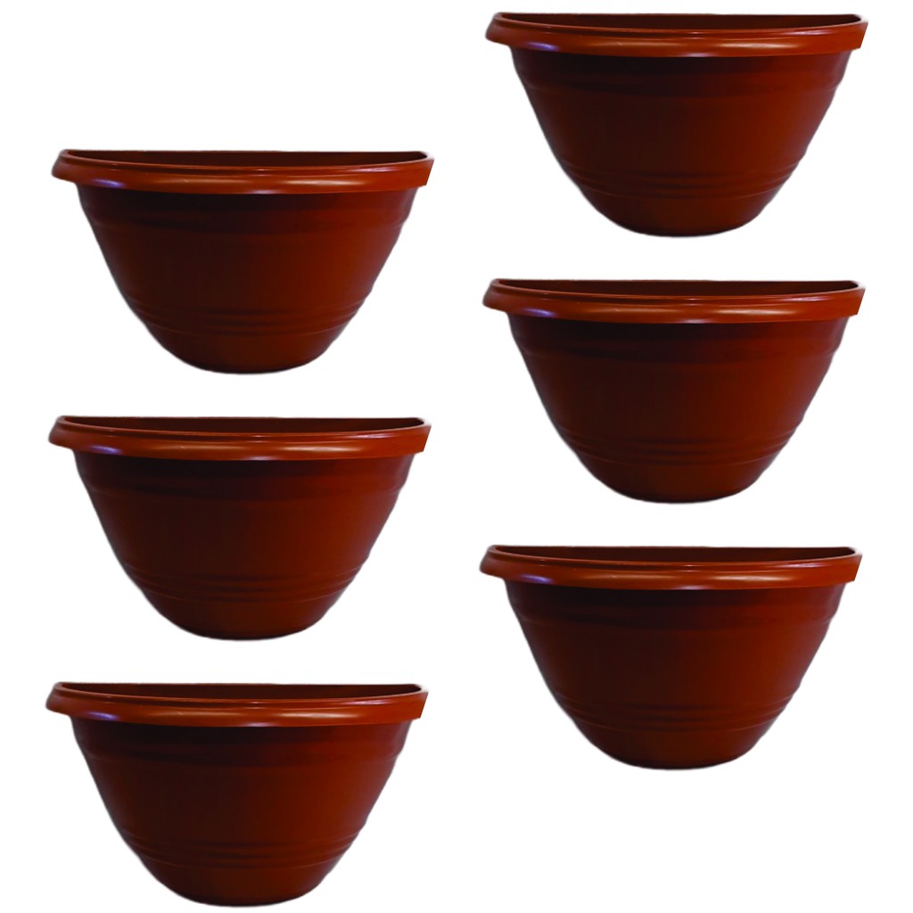 6 vasos de parede marrom cerâmica vaso de 1 litro vaso plástico de parede vaso para parede vaso para jardim vertical vas
