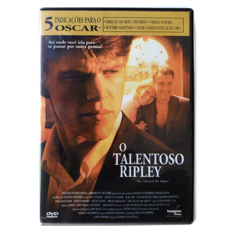 Dvd O Talentoso Ripley Matt Damon Gwyneth Paltrow Jude Law Original The Talented Mr Cate