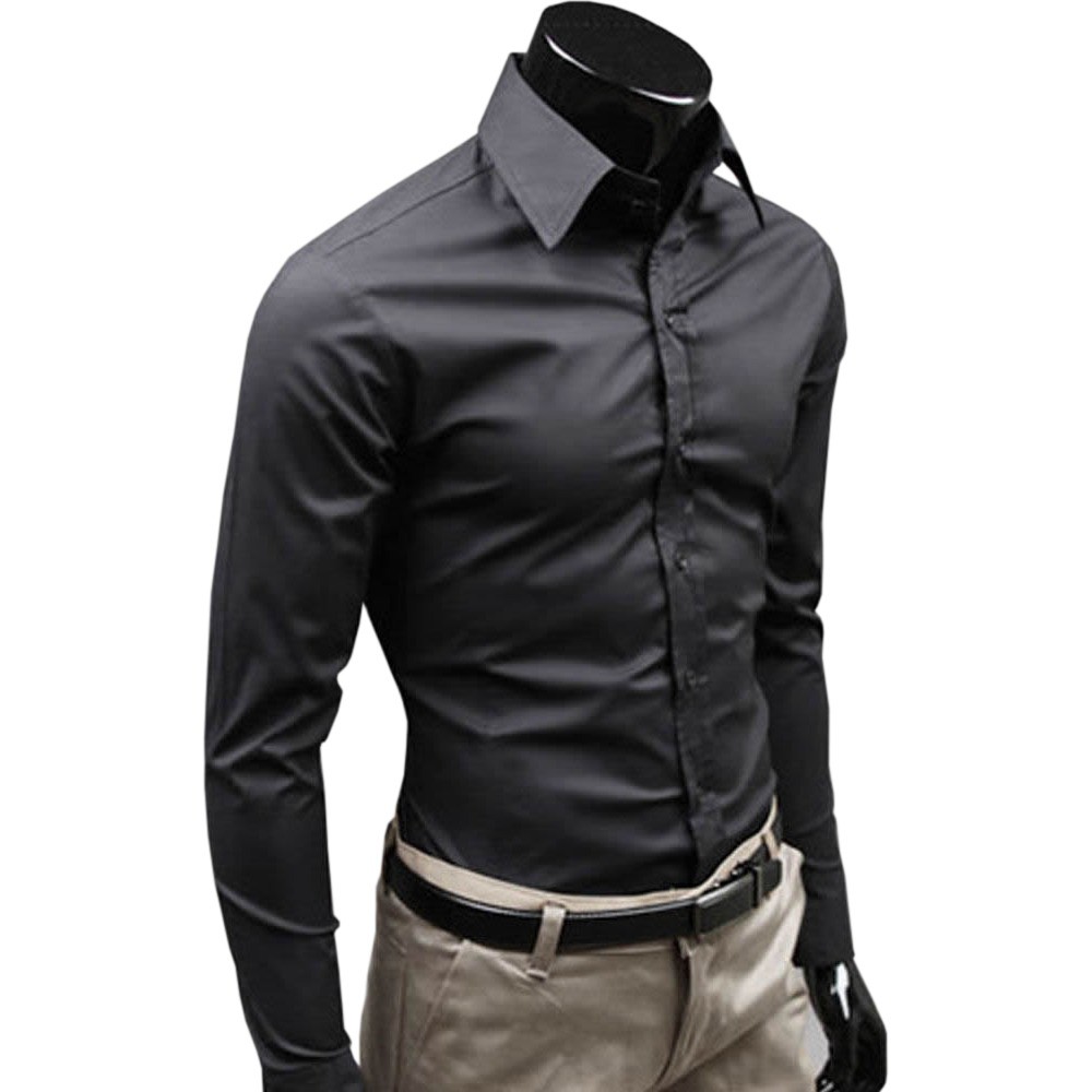 Camisa Social Masculina Manga Longa Slim Fit Casual Lisa