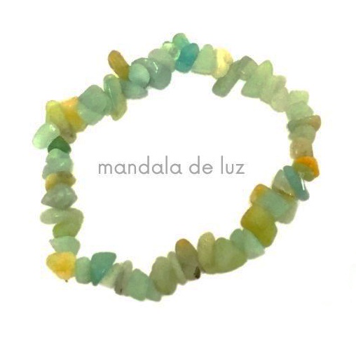 Pulseira de Cascalho de Amazonita Pedra e Cristal Natural
