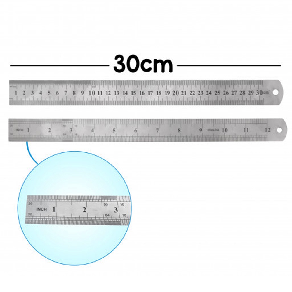Regua Aco Inox 30cm 12 Pol. Artesanato Patchwork Scrapbook