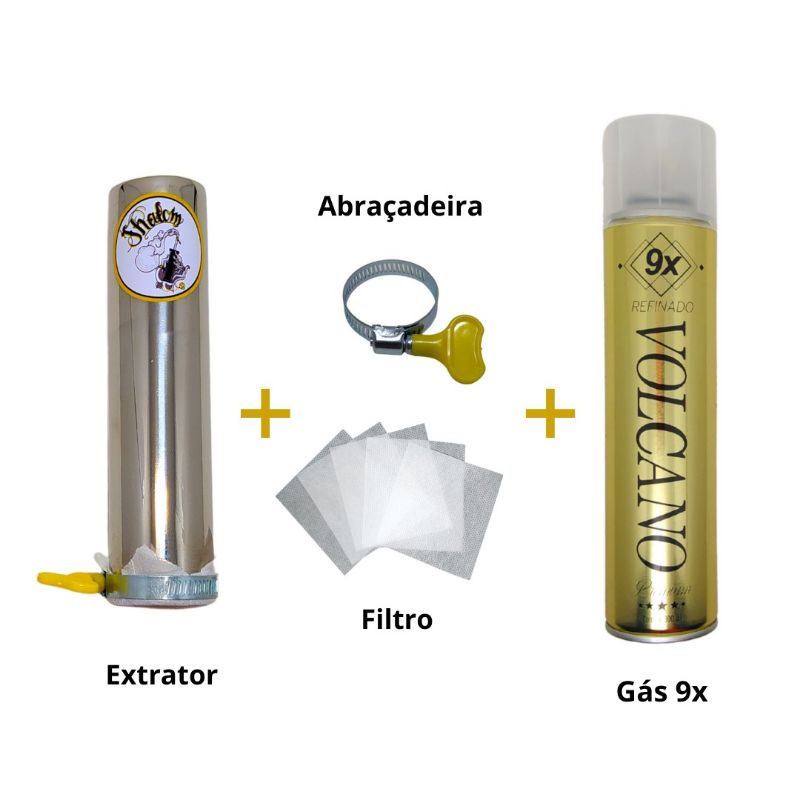 extrator BHO dab inox + volcano 9x + slick pad + espatula | Shopee Brasil
