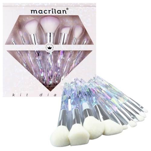 Kit C/7 Pincéis Profissionais Diamond Macrilan Ed003 em Oferta na Shopee