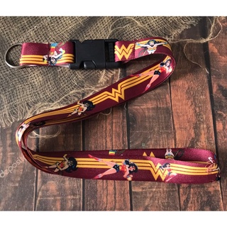 Cordão para pescoço Mulher Maravilha chaveiro Tirante com engate rápido para moto, chaveiro, chupeta ou crachá