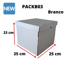 Caixa para Bolo Branco - 25 x 25 x 23 cm Direto de Fábrica na Bahia = 05 caixas B3 / BRANCO