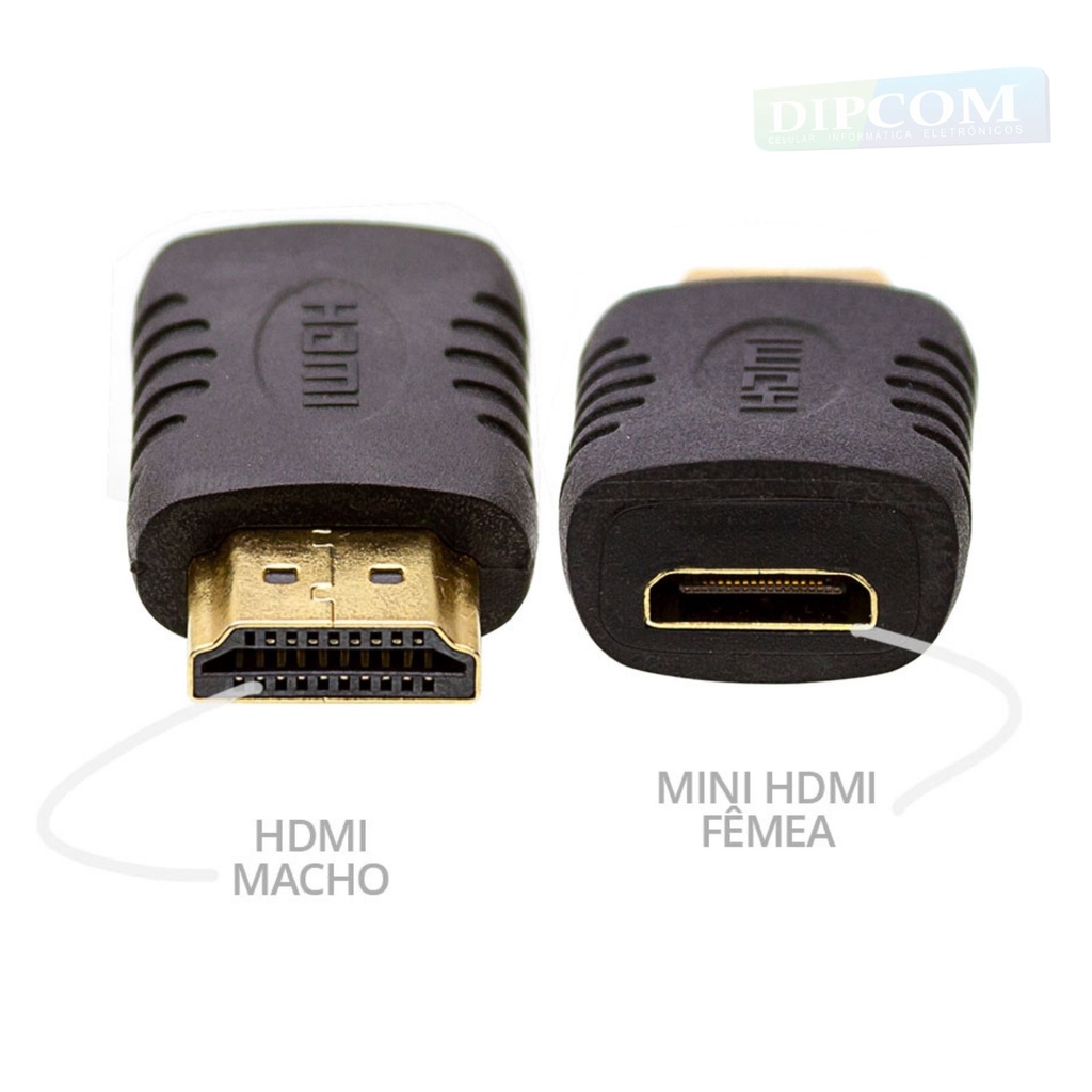 Adaptador HDMI FÊMEA x HDMI MACHO Extensor Emenda - MINE E MICRO HDMI
