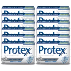 Kit Sabonete em Barra Protex Limpeza Profunda 85g com 12 unidades