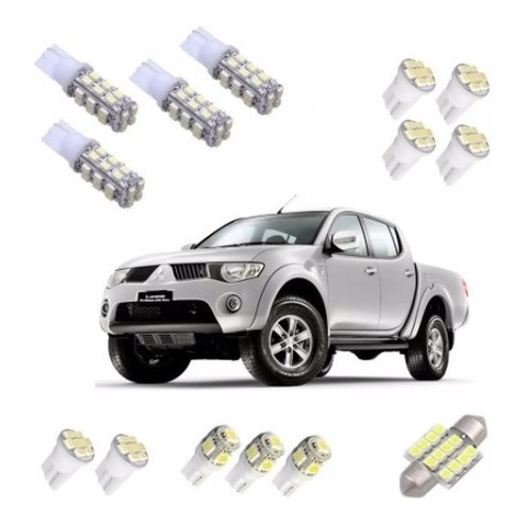 Kit Lampadas Led Super Branca L200 Triton T10 Pingo Torpedo