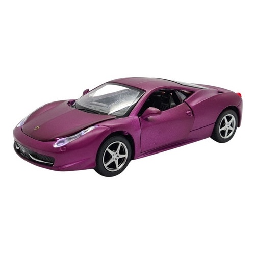 Miniatura Ferrari 458 Lilás Acende Luz E Som 1:32