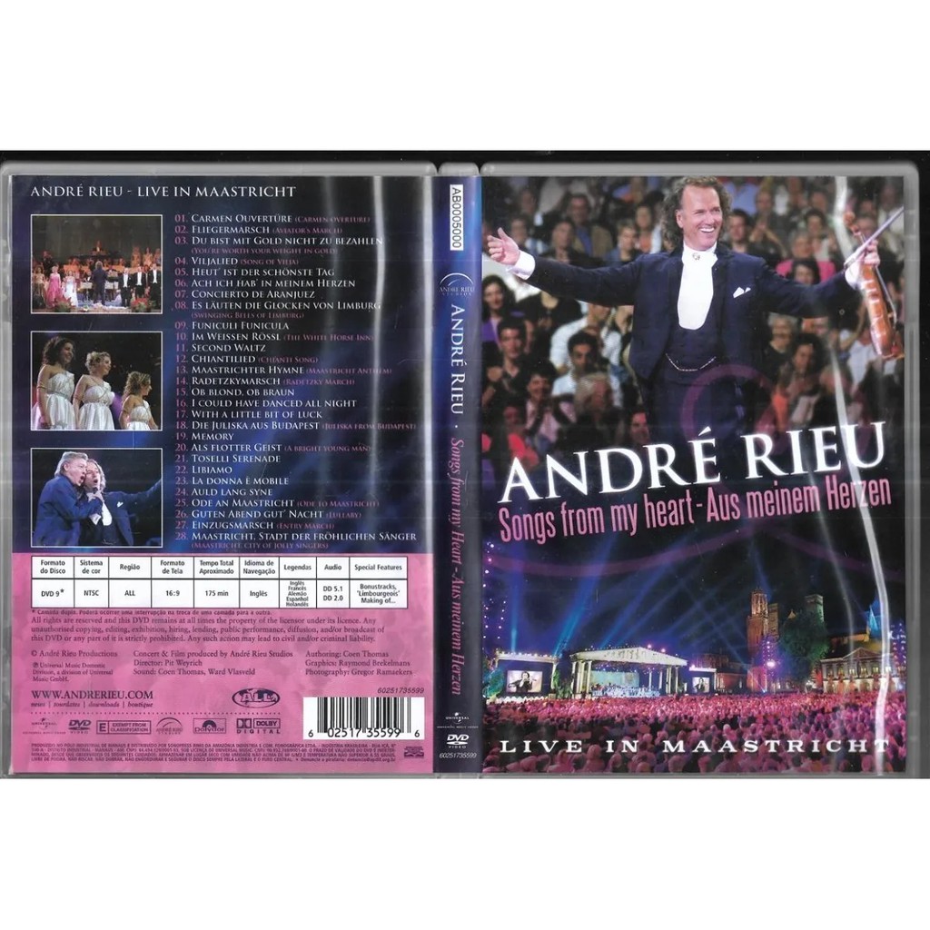 Dvd Original André Rieu Song From My Heart