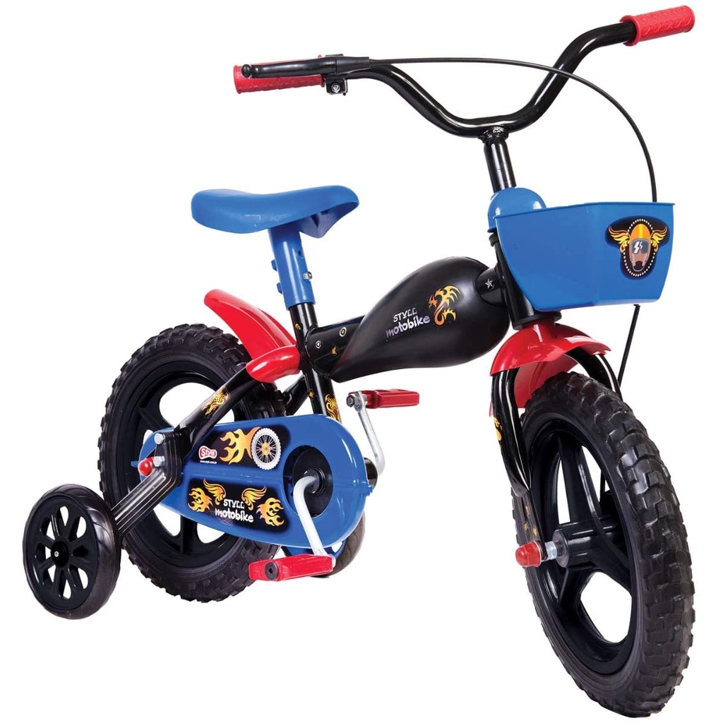 Bicicleta Moto Bike Aro 12 ate 25 Kg c/ Cesta Infantil Styll