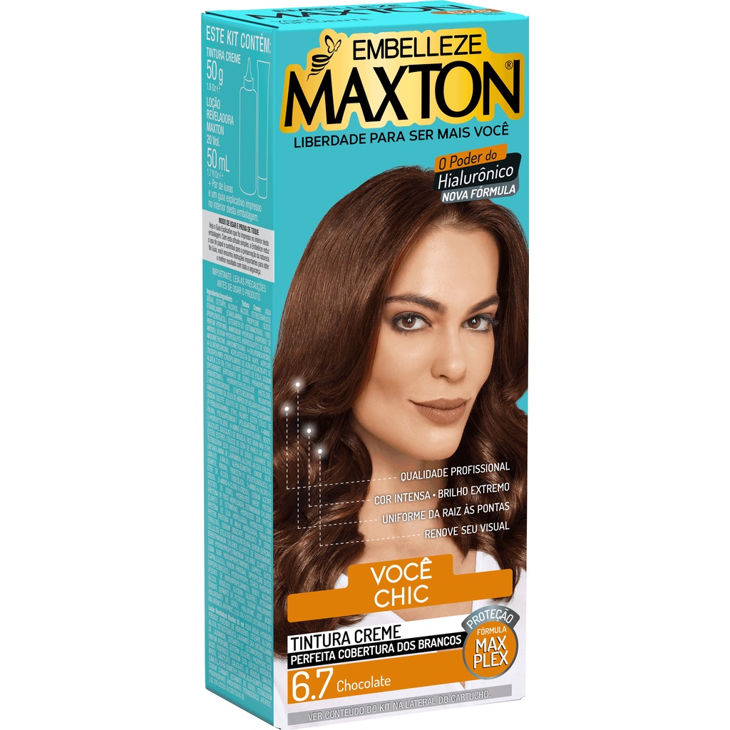 Tinta de cabelo maxton morena +chic chocolate 6.7