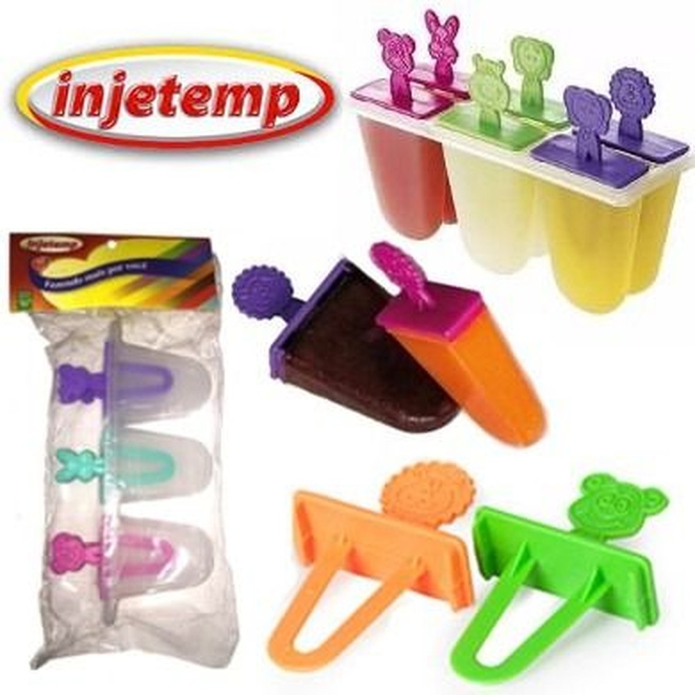 Kit Forma De Picolé Para 6 Picolés Modelo Bicholé - Forma De Plastico Para Picole Caseiro ( Picoleteira ) Fábrica Picoleteira Forma 6 Picolés Sorvete Animais Bpa Free