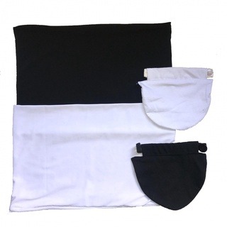 Kit - 2 Faixas e 2 Extensores de Calça Jeans Para Gestante (Branco e Preto ou Branco e Azul Marinho)