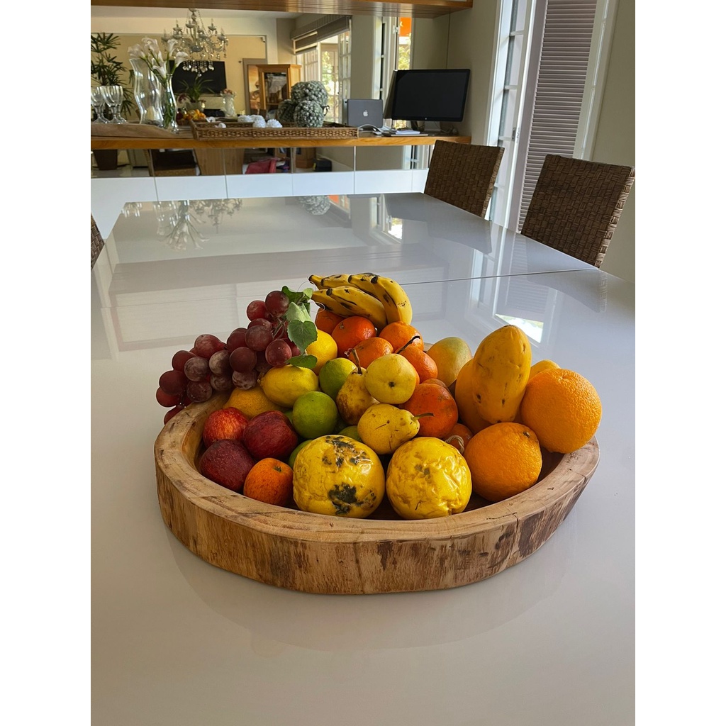 fruteira artesanal de madeira +-30cm | Shopee Brasil