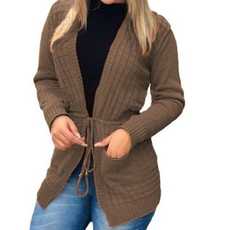 Blusa Feminina Frio Tricot Manga Longa Aberta Casaco Inverno | Shopee ...