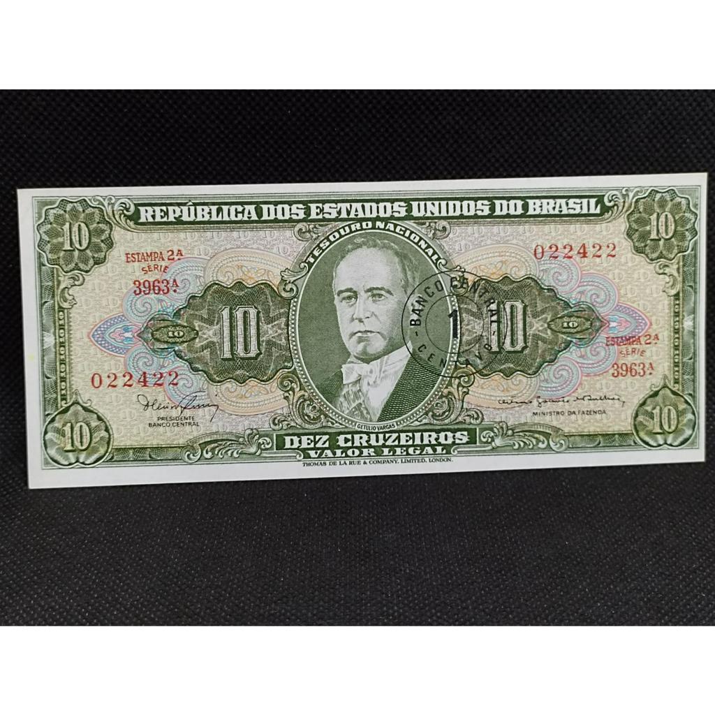 Cédula Dez Cruzeiros Carimbo de 1 Centavo COD. C114
