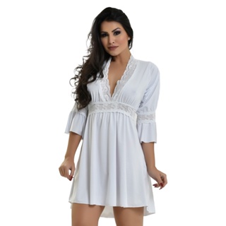 Camisola Microfibra Renda Luxo Sensual Amamentação Manga Bufante Sensual Pijama | 842 em Oferta na Shopee