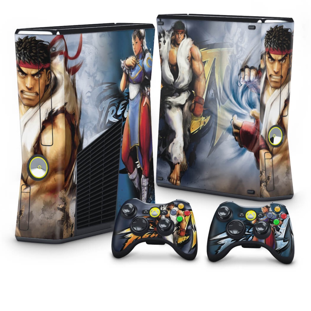 Skin Xbox 360 Slim Adesivo - Street Fighter 4 #B