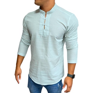Bata Masculina Plus Size Manga Longa