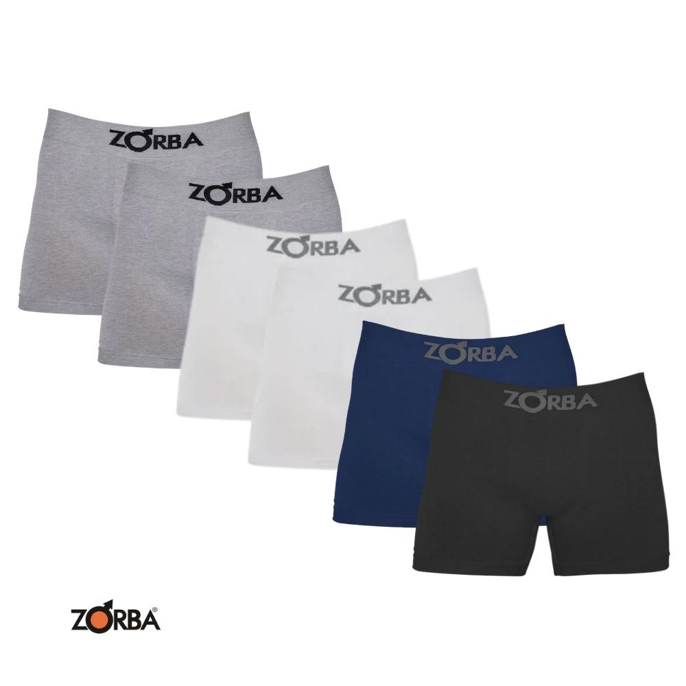 Kit Com 6 Cuecas Boxer Algodao Sem Costura Zorba 781