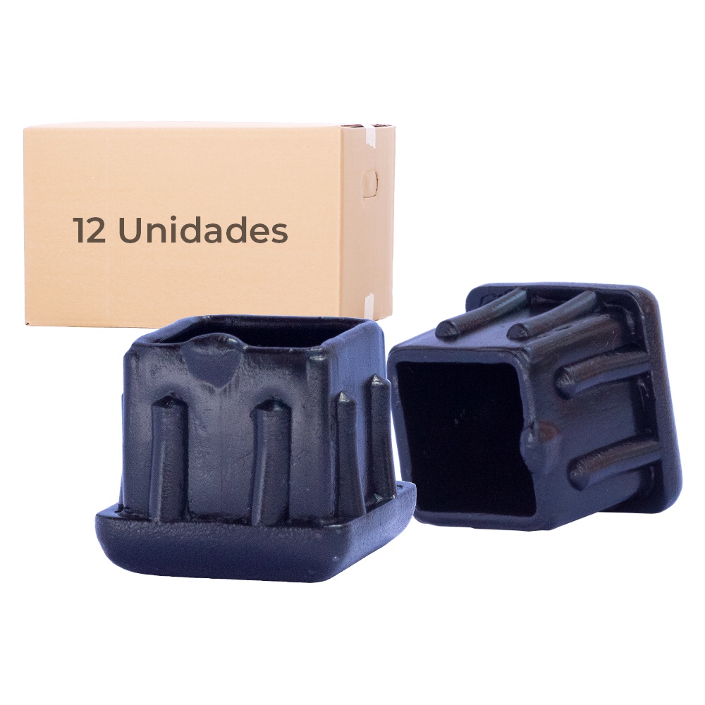 Ponteira Interna 25x25 Pe De Cadeira Quadrada Conjunto 12pc