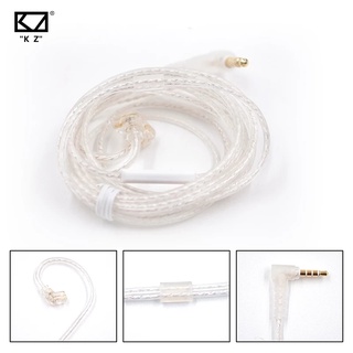 KZ Cabo De Atualização De Fones De Ouvido Banhado A Prata 2PIN 0.75mm Plano ZEX Pro ZS10 ZSN X EDX