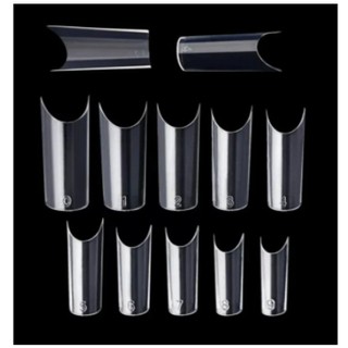 caixa com 100 Tips Unhas Postiças Curvatura C Transparente 10072a ou 20072a