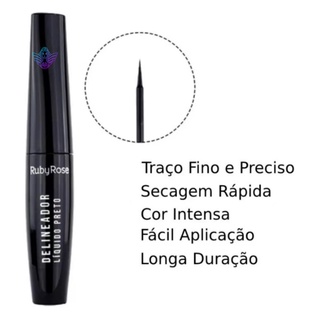 Maquiagem Ruby Rose Beleza Para Olhos Delineador Líquido Preto HB 8406