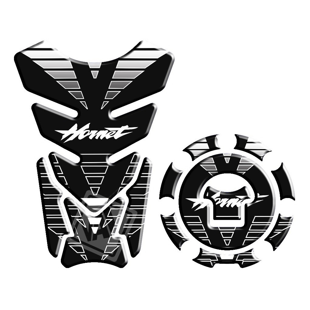 Adesivo Premium Moto Tankpad 3D Protetor Tanque Bocal CB 500 600 650 1000 Hornet Transalp Branco 4