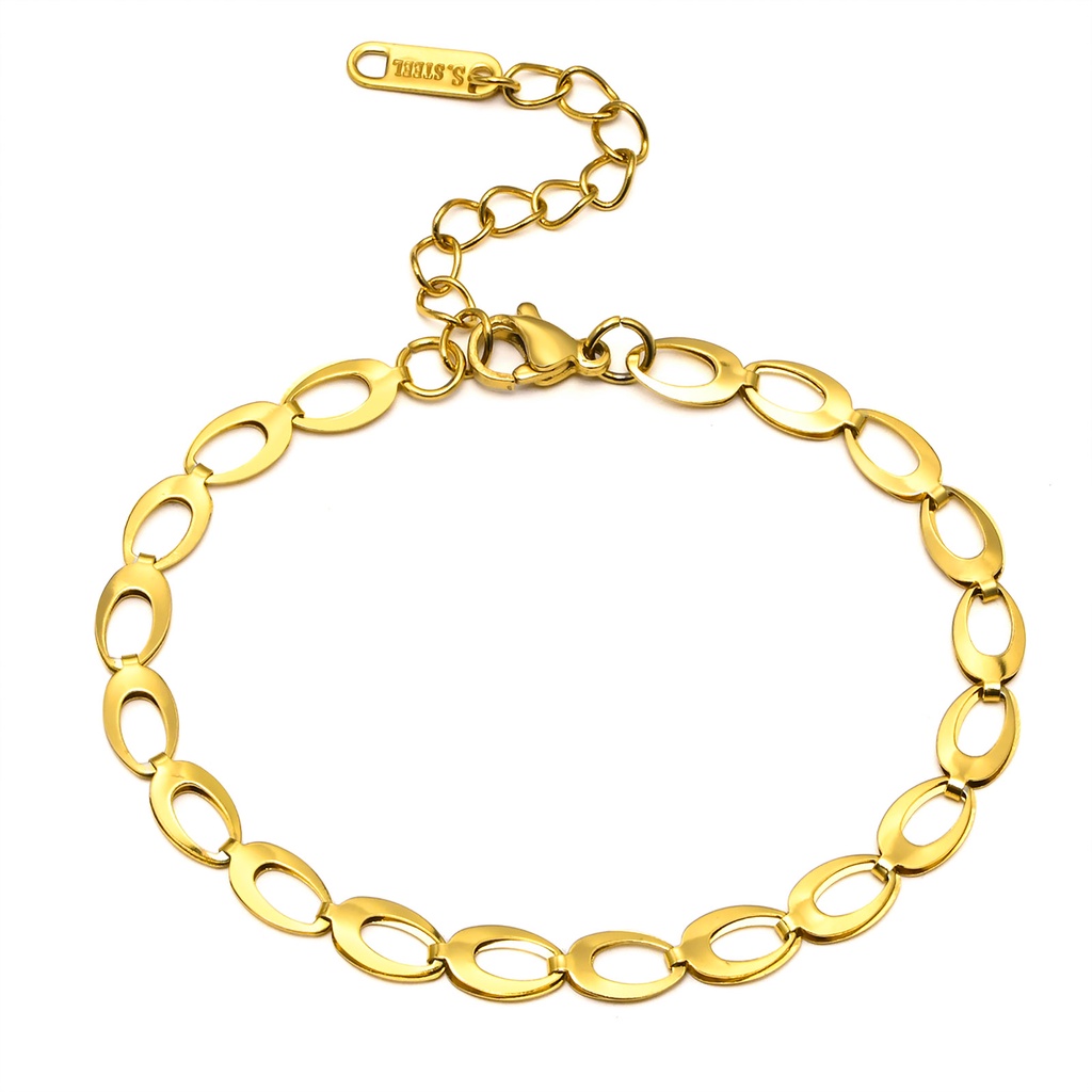 Vnox Ins Pulseira De Ouro 14K Para Mulheres/Bijuteria/Presente Corrente De Aço Inoxidável