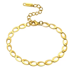 Vnox Ins Pulseira De Ouro 14K Para Mulheres/Bijuteria/Presente Corrente De Aço Inoxidável