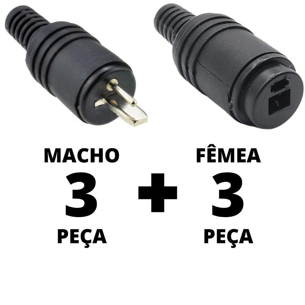 6un Conector Plug Paf Din 2 Pinos Macho e Femea Vitrola Antiga C&B Conectores