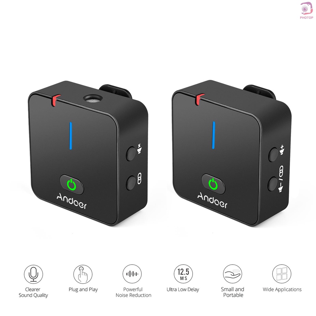 [TOP]Andoer MX5 2.4G Wireless Recording Microphone System with