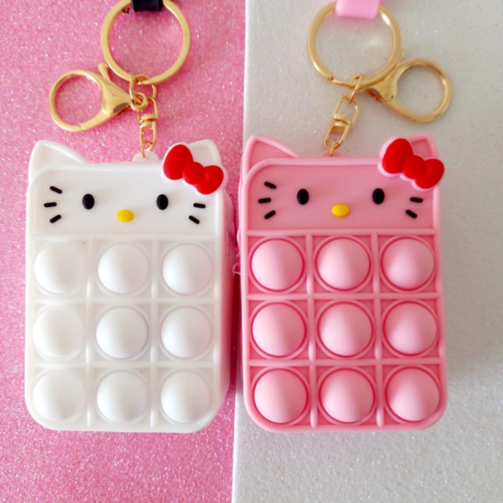 Bolsinha Moedeiro Pop It Fidget Toys Hello Kitty