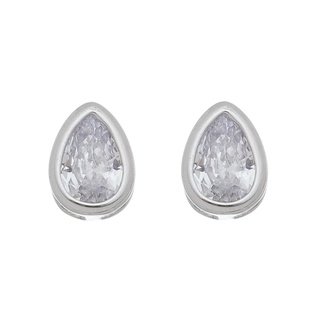 Brinco Gota Ponto de Luz Feminino Amoeto Banho Ródio e Prata