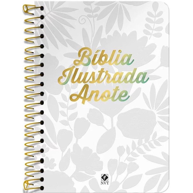 Bíblia Ilustrada Anote Tela Branca - NVT - Letra Normal - Capa Dura Espiral em Oferta na Shopee