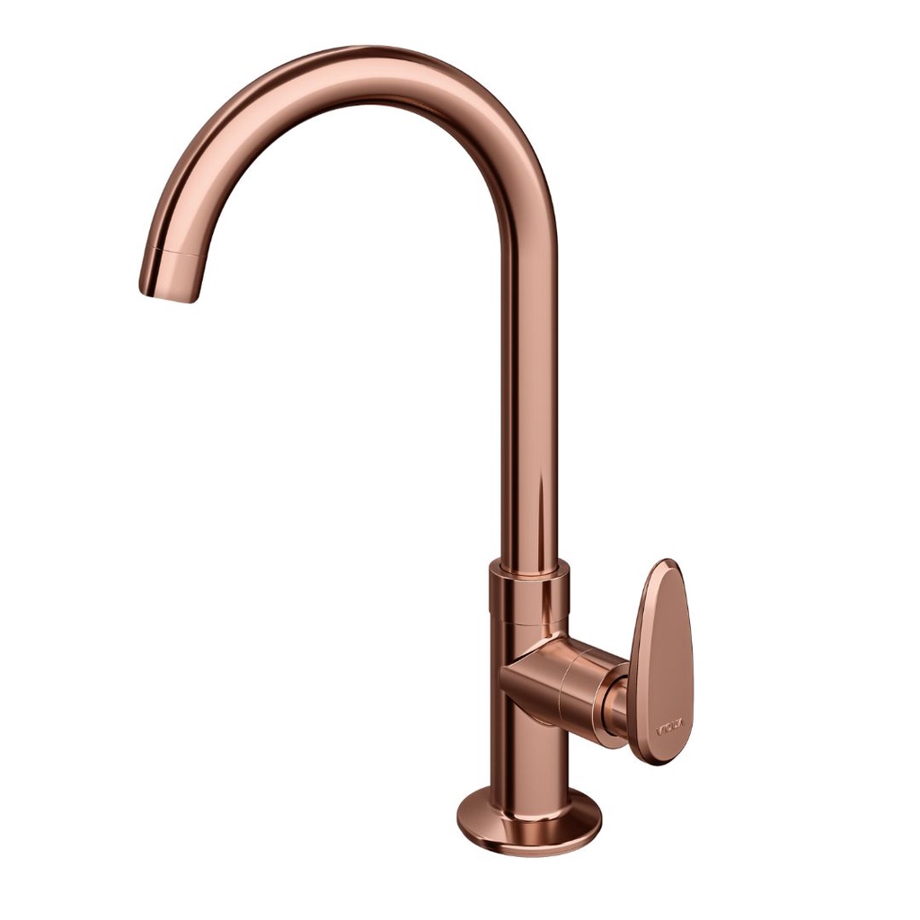 Torneira Rose Gold De Cozinha De Mesa Flatt Design Bica Móvel