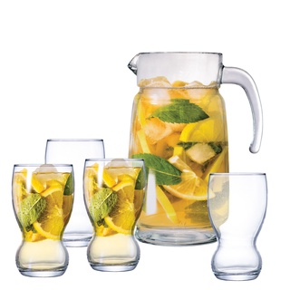 Jogo de Jarra e Copo de Suco ou Água de Vidro 1570ml