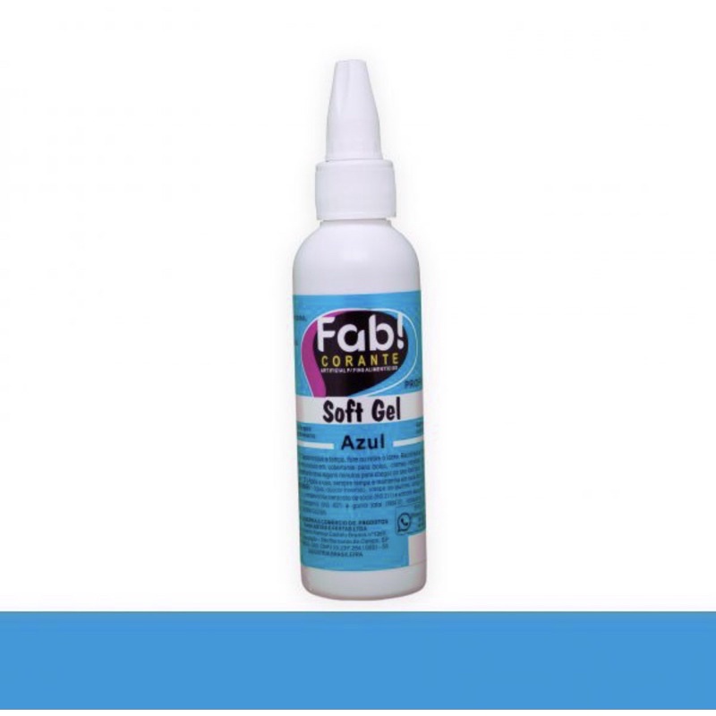 CORANTE SOFT GEL FAB 25G AZUL CONCENTRADO PARA DECORAÇÃO (CHOCO)