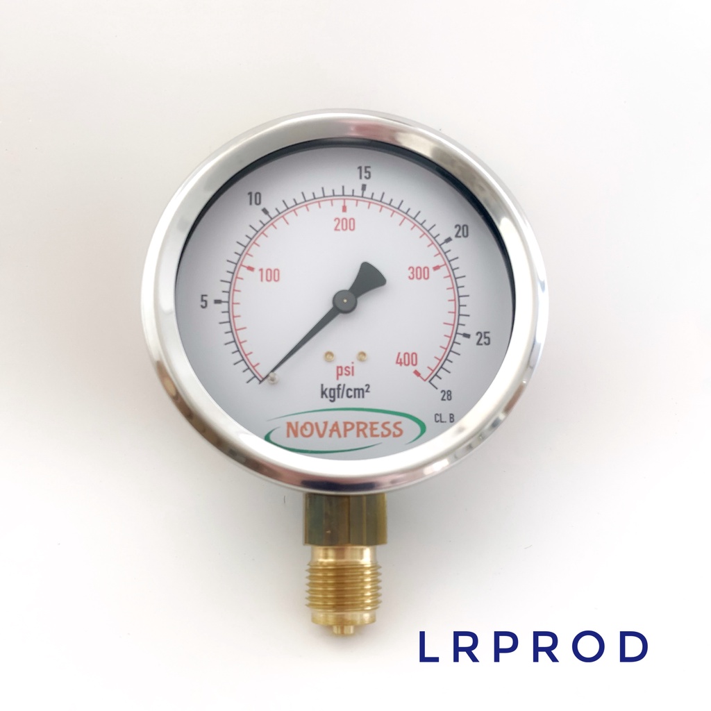MANÔMETRO - Escala 0-28 KGF/CM2 x 400 PSI Com Glicerina