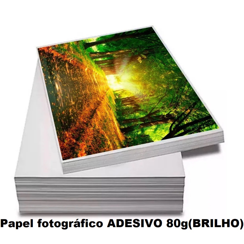 Papel Fotográfico 80g Adesivo Glossy (Brilho) - A4 - 20 Folhas em Oferta na Shopee