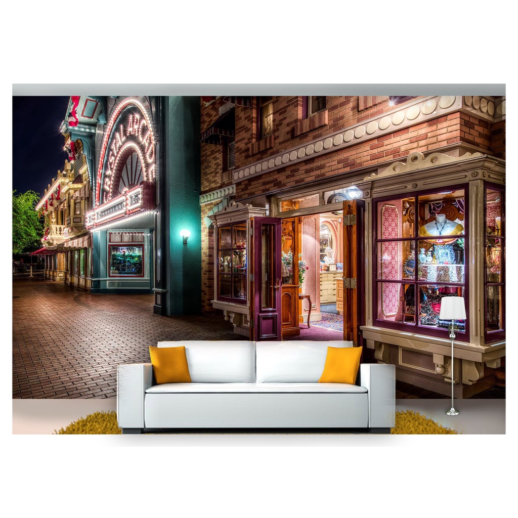 papel de parede Cidade prédios loja Shop 3D m² NCD136