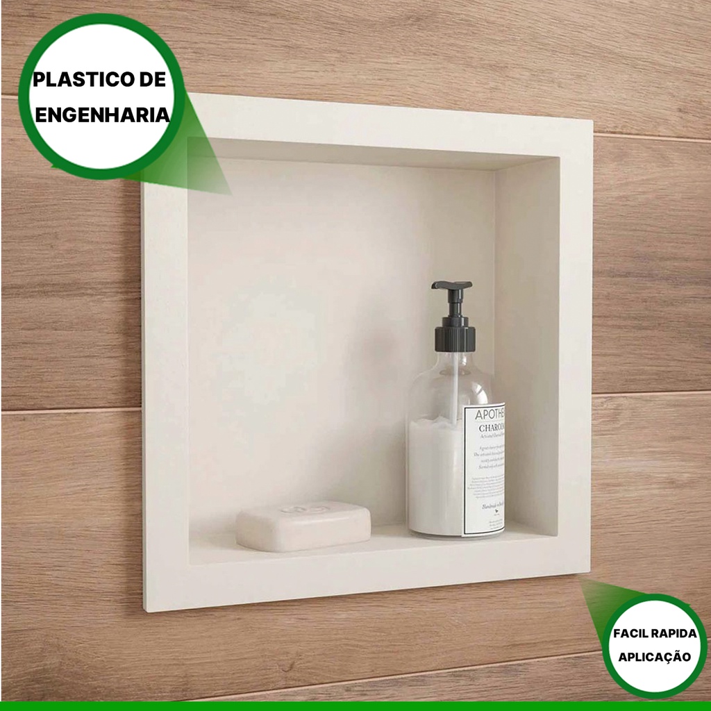 Nicho Para Banheiro Cozinha 30x40 CM Prateleira Para Banheiro Metasul