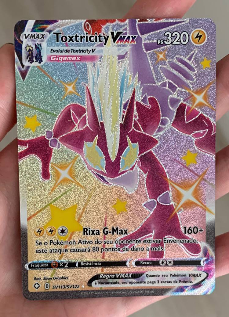 Pokemon Tcg Toxtricity Vmax Sv113 122 Card Shiny Da Serie Destinos Brilhantes Original Copag Nm Em Portugues Shopee Brasil