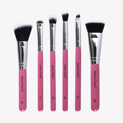 Kit com 6 pincéis profissionais e nécessaire KP10-2 Travel Beauty – MACRILAN
