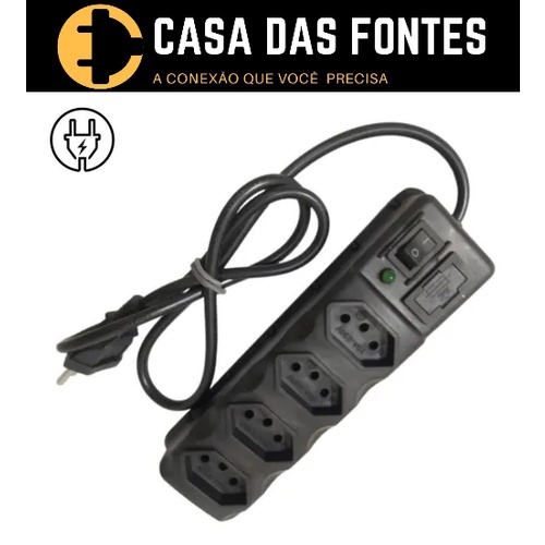 Filtro de Linha Régua Extenção 3 4 5 6 Tomadas Eletro GM