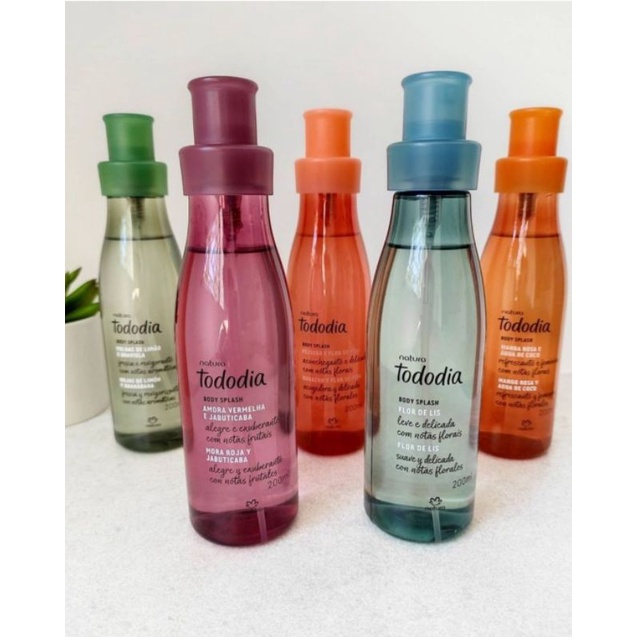 Perfume Body Splash Natura Tododia Manga Rosa e Água de Coco Macadâmia  Cereja e Avelã 200ml | Verão | Shopee Brasil