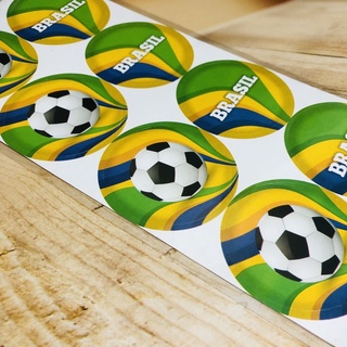 16 adesivos redondos latinhas lembrancinhas garrafinhas para festa TEMA FUTEBOL COPA DO MUNDO BRASIL 66.5 em Oferta na Shopee